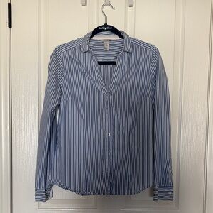 H&M Blue Striped Button Down